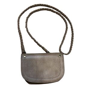 Anthropologie Mini Tan Crossbody Purse Braided Strap Small Shoulder Bag